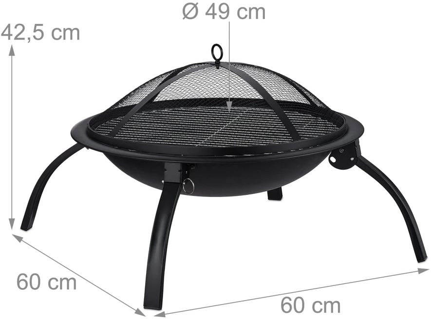 Relaxdays XL laužavietė su BBQ priedais