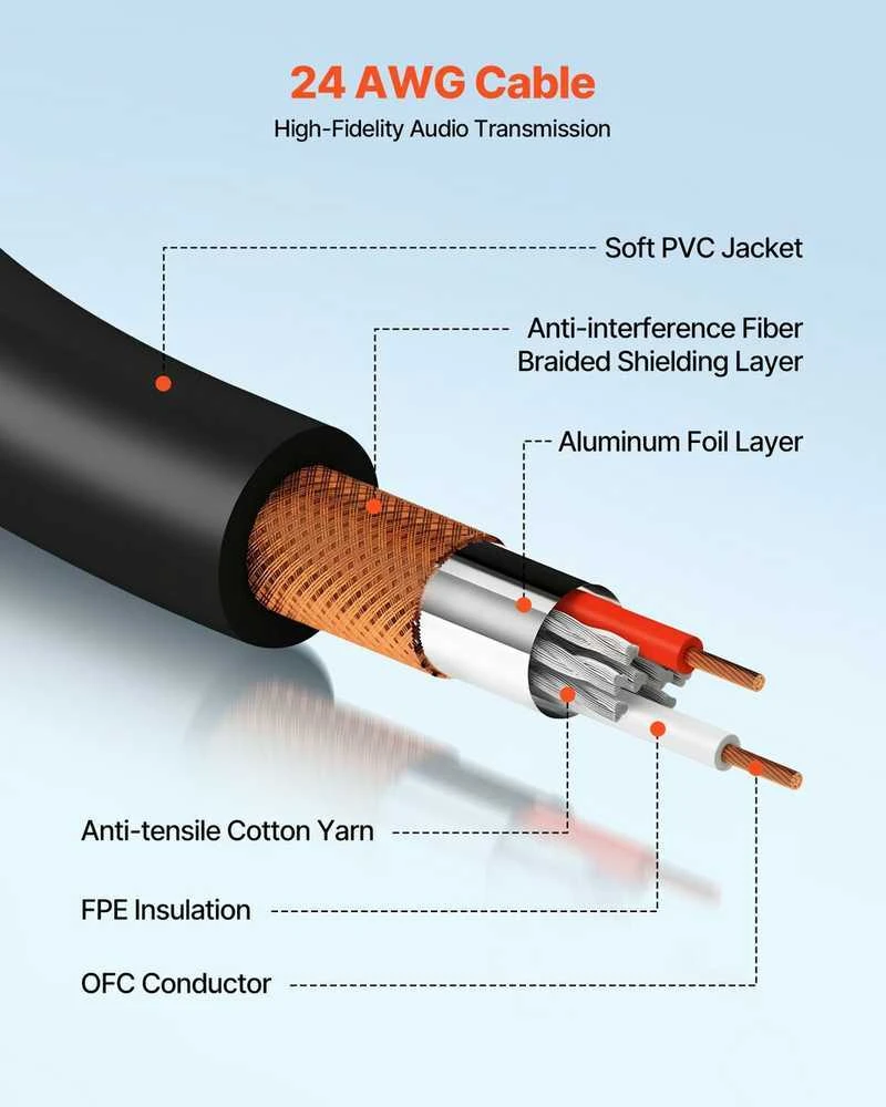 VEVOR XLR laidas 30,48 m mikrofonams