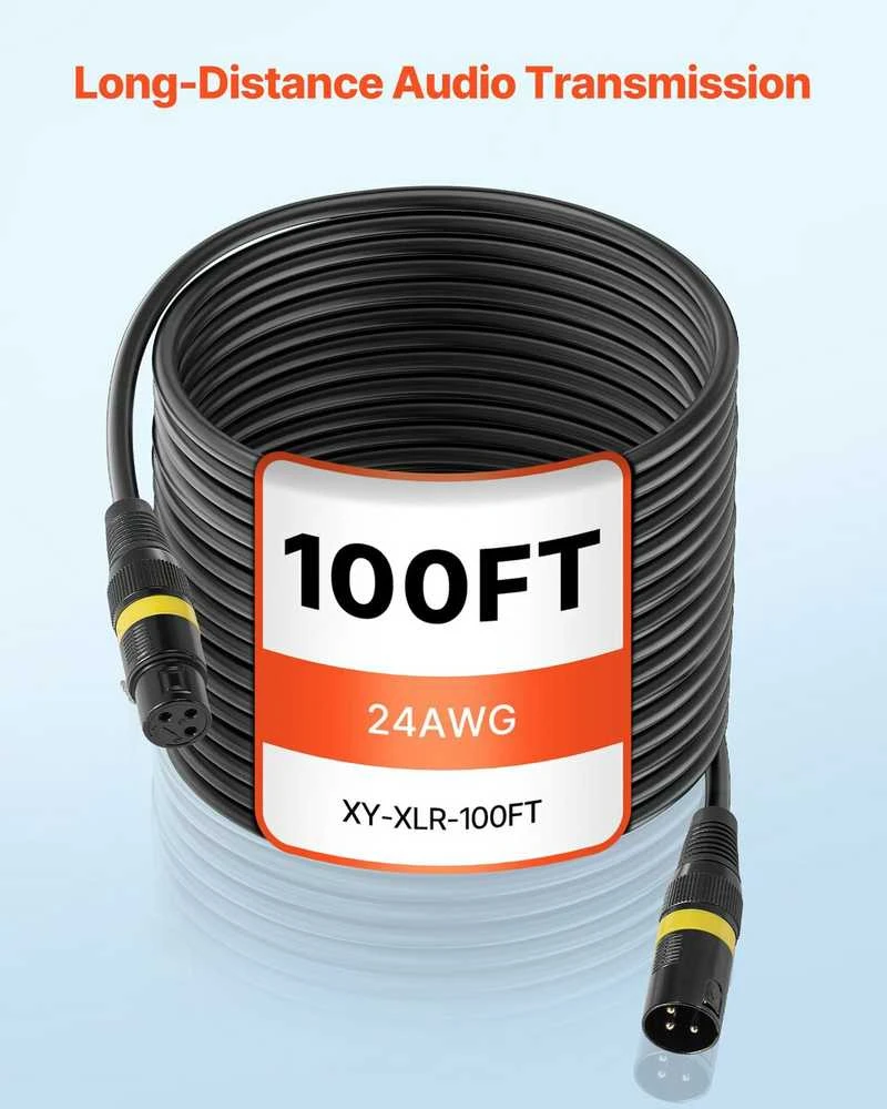 VEVOR XLR laidas 30,48 m mikrofonams
