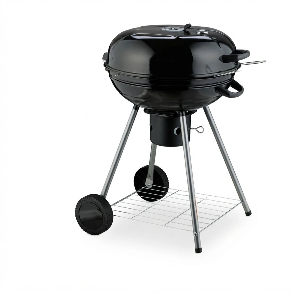 Relaxdays XXL katilinis BBQ grilis ant ratukų
