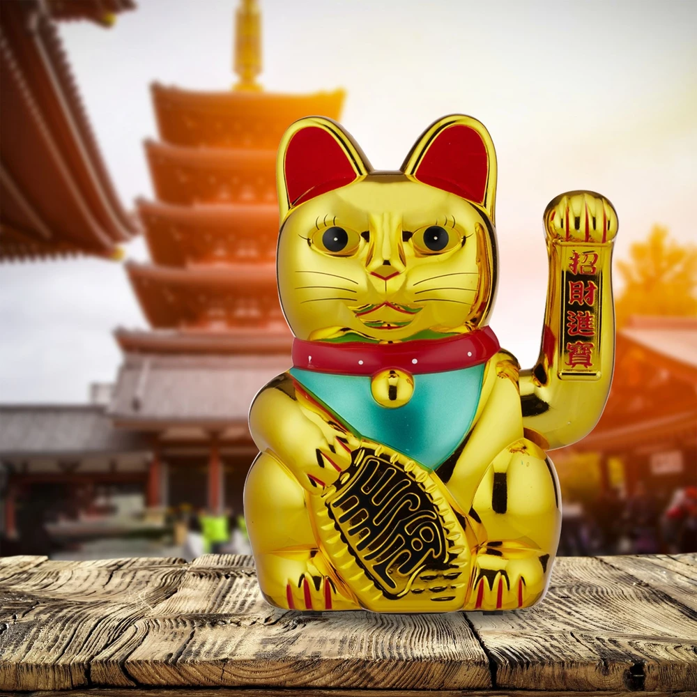 Relaxdays XXL Maneki Neko mojuojanti katė