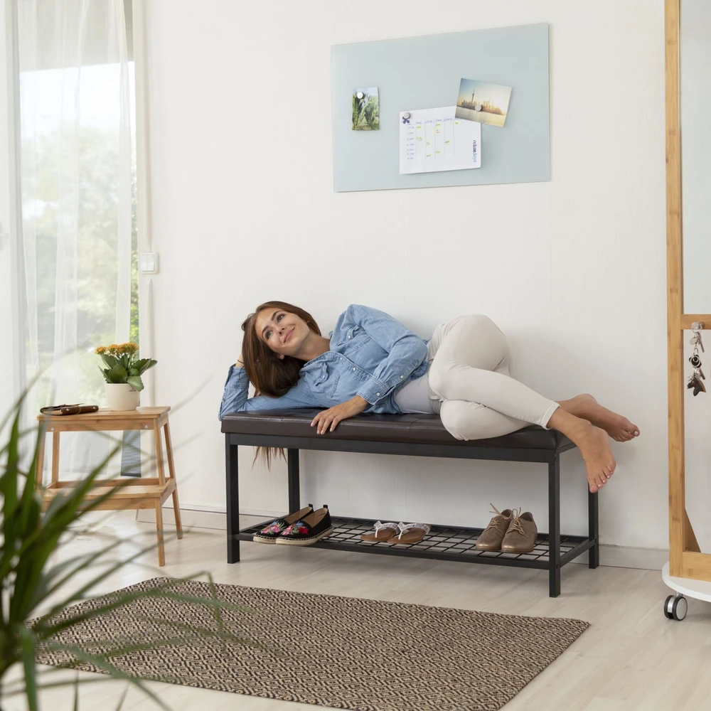 Relaxdays XXL paminkštintas batų suoliukas