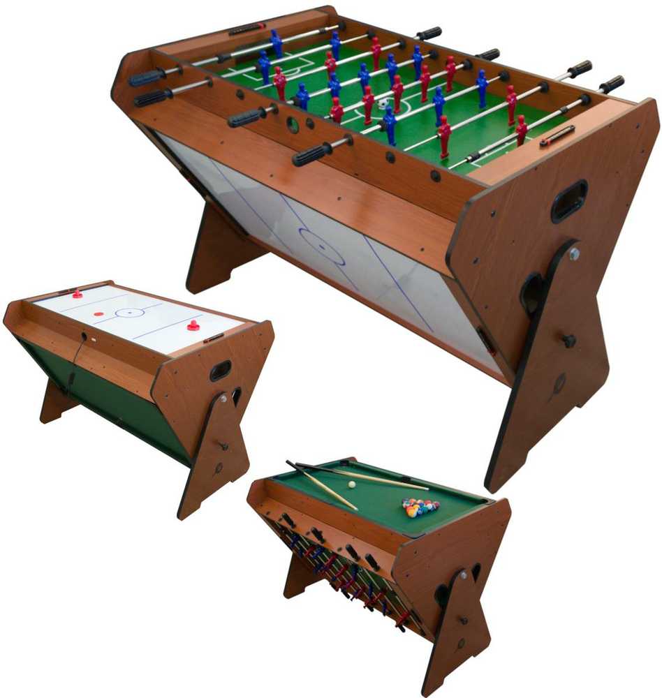 Enero Žaidimų stalas 3in1: biliardas, stalo futbolas, oro ritulys