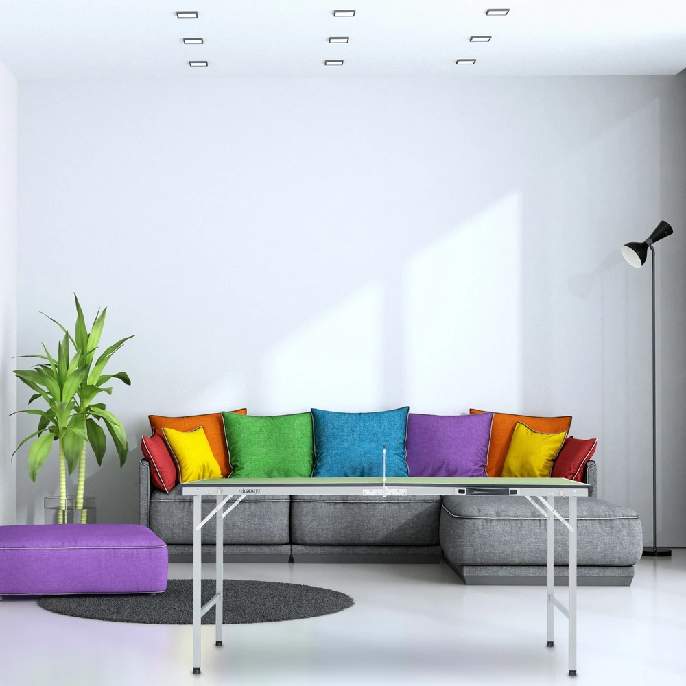 Relaxdays Žalias stalo teniso stalas su priedais