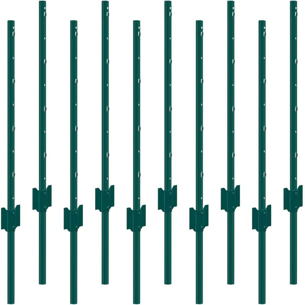 VEVOR Žalios metalinės tvoros stulpai 91 cm, 10 vnt.