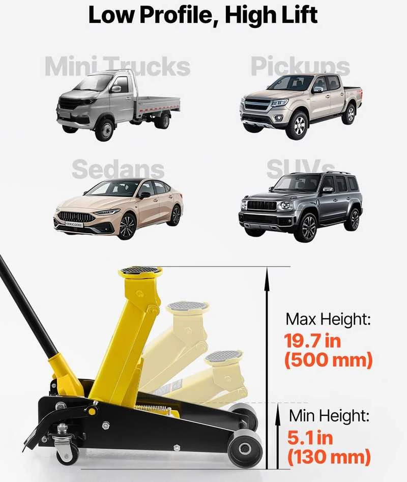 Vevor Žemas profilio automobilių kėliklis, 3 tonų talpa