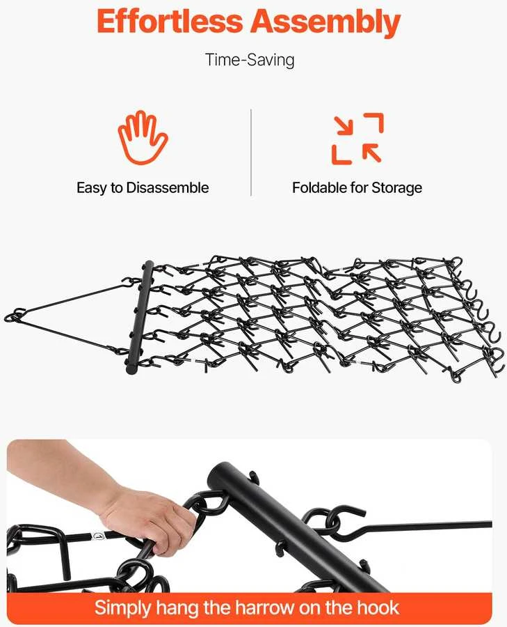 Vevor Žemės akėčios 4x4 ft krūvos ATV vejapjovė