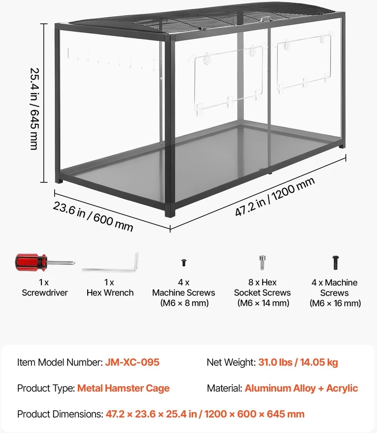 VEVOR Žiurkėno narvas 1200 x 600 x 645 mm