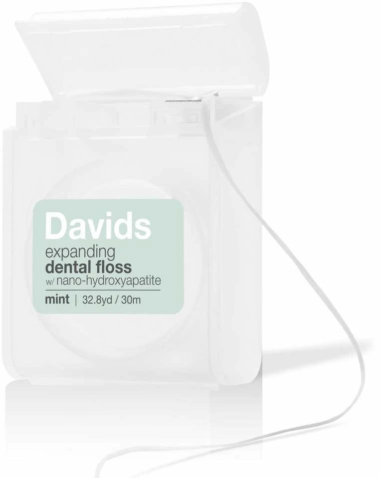 Davids Hydroxi™ natūralus plonas dantų siūlas su nanohidroksiapatitu, 30 m.