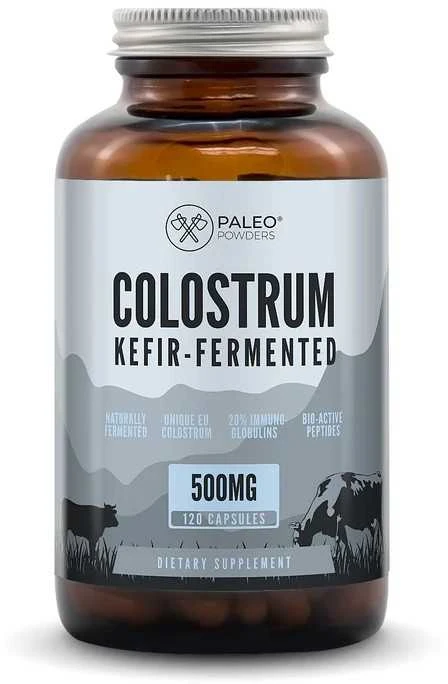 Paleo Powders natūralus galvijų priešpienis imunitetui, 120 kaps.