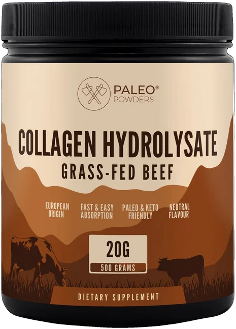 Paleo Powders hidrolizuotas natūralus jaučio kaulų kolagenas, 500 gr.