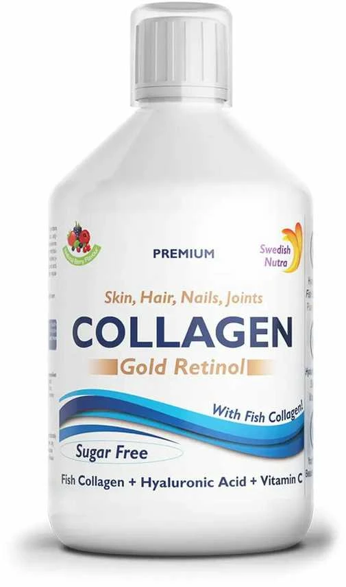 Swedish Nutra Gold Retinol skystas jūrinis kolagenas su retinoliu 12500 mg