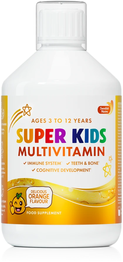 Swedish Nutra Super Kids Multivitamin Skysti multivitaminai vaikams, 500 ml.