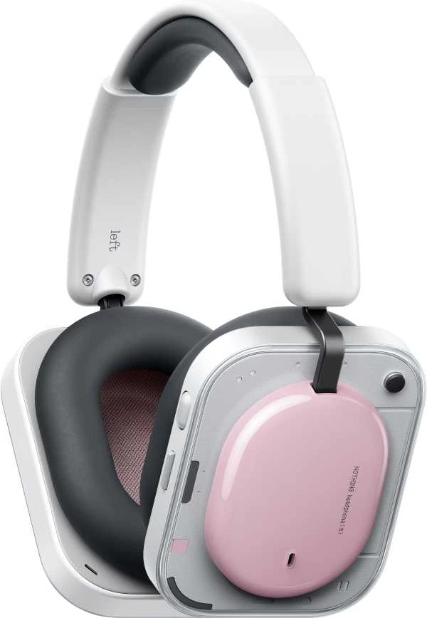 Nothing Headphone (a) rožinės ausinės iš šono