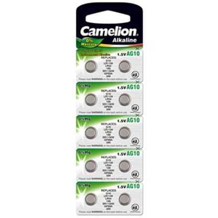 10er Pack Camelion AG10 / LR54 Knopfzellen – Alkaline, Lange Haltbarkeit – Für Uhren, Spielzeug & Kleinbeleuchtung