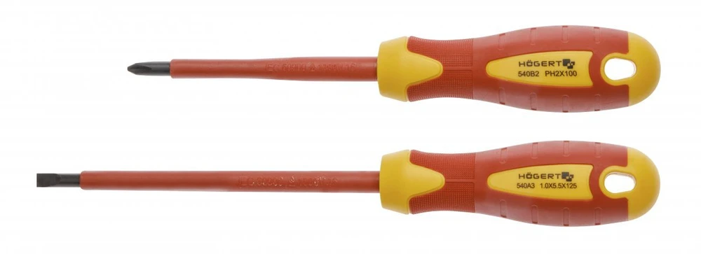 Hogert Technik 2 dalių izoliuotų atsuktuvų rinkinys, 1000 V, S2 plienas