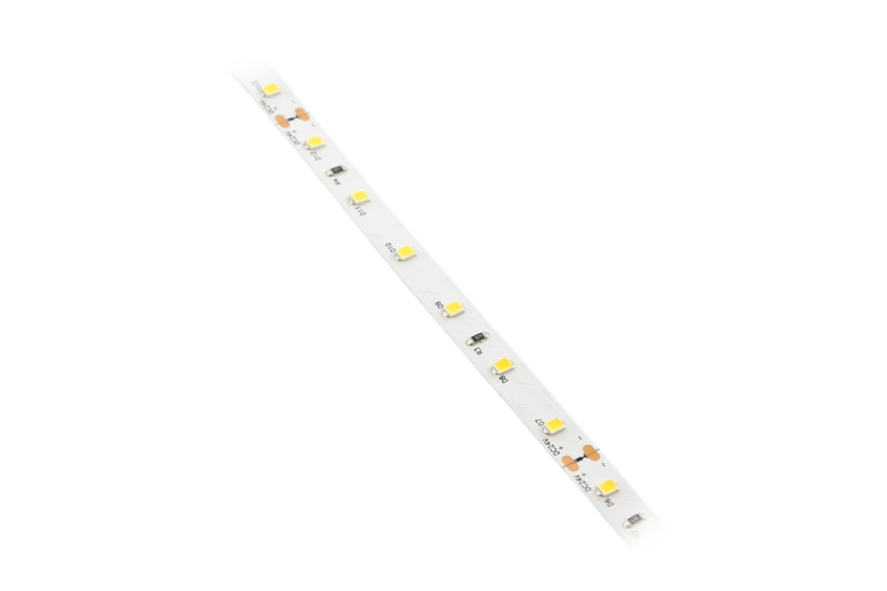 24V 2835, 300 LED šaltai baltos spalvos, 48W, be gelio 8mm, ritinėlis 5m (2 kabeliai)