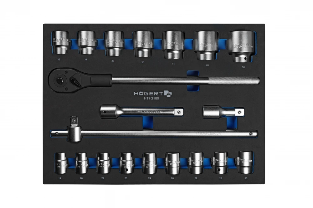 3/4" ratchet tool set, 20 pcs, EVA insert