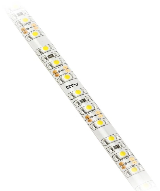 GTV 3528 blykstės juosta, 600 LED šaltai baltos spalvos, 48 W, atspari vandeniui 8 mm, ritinys