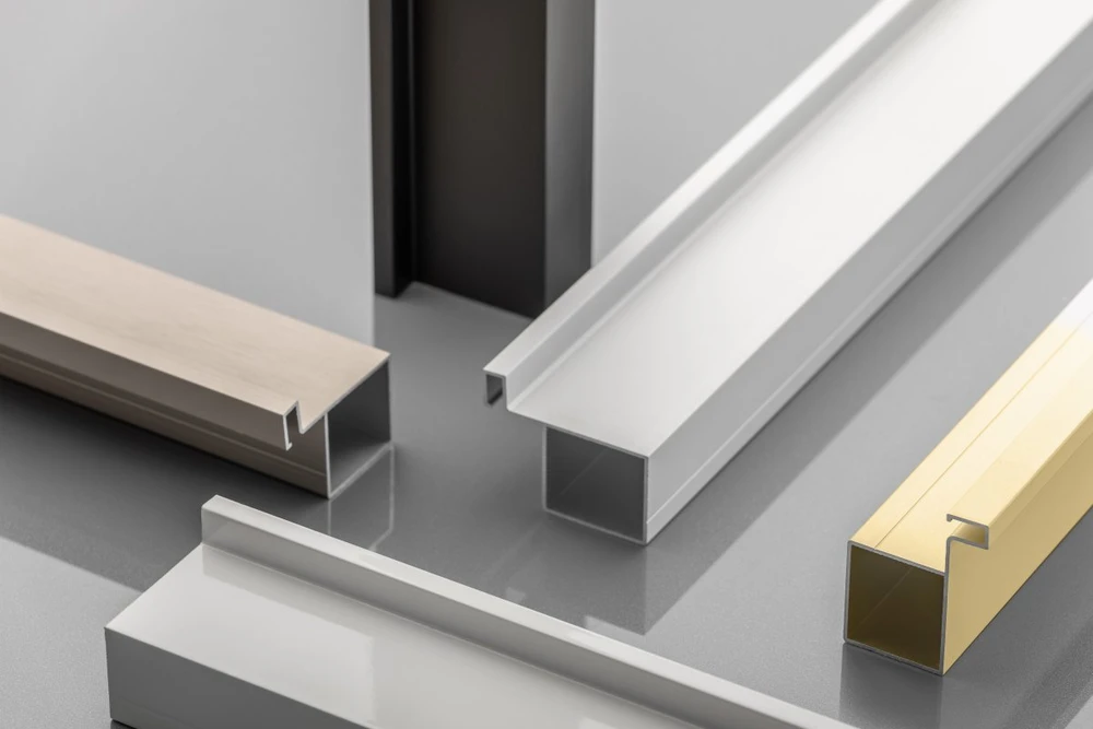 Aluminum profile, handleless system VELLO, T one-sided, sidabrinis, length 3 m
