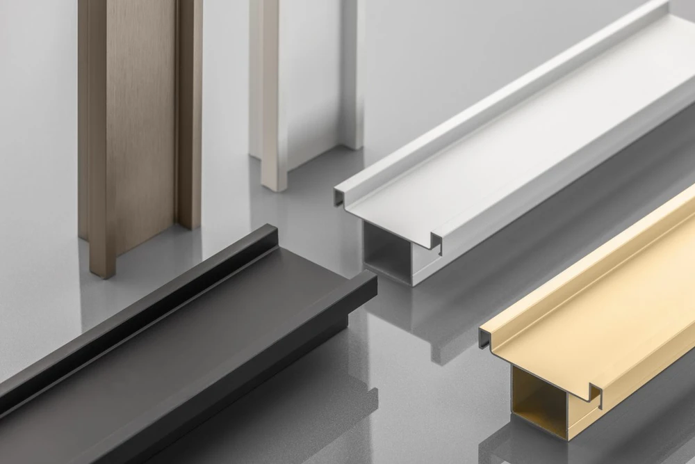 Aluminum profile, handleless system VELLO, T two-sided, baltas, length 3 m