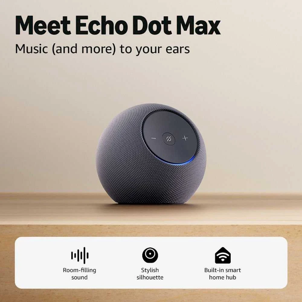 Amazon Echo Dot Max (2025) juoda (Pažeista pakuotė)