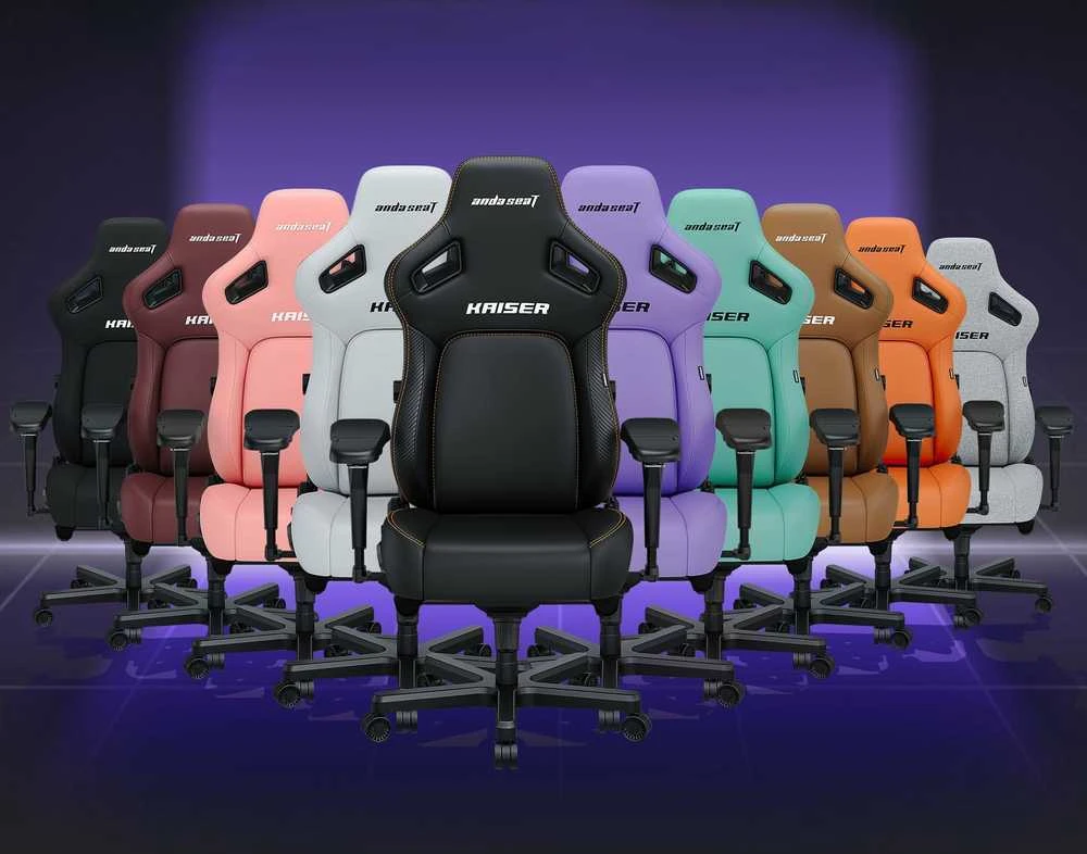 Žaidimų kėdė AndaSeat Kaiser 4 XL, juodos spalvos, medžiaga: audinys