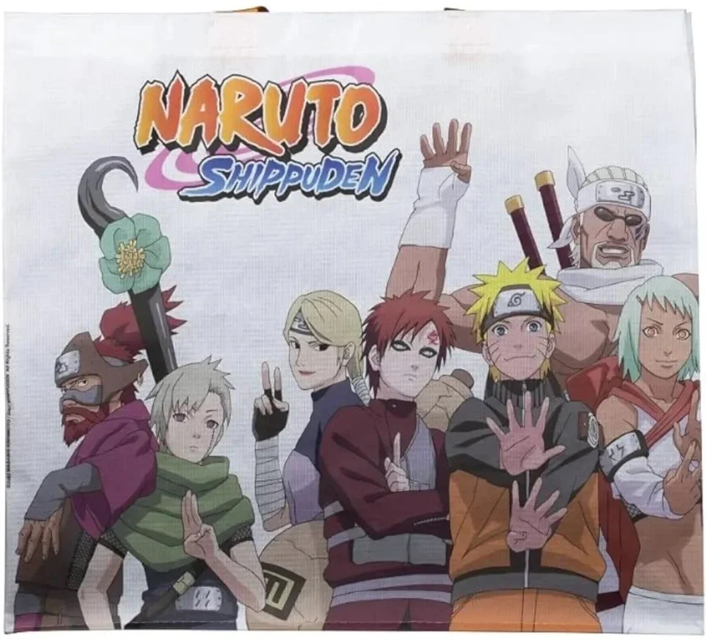 Anime pirkinių krepšys Konix Naruto Shippuden su Jinchūriki dizainu 40x45x20cm, baltas