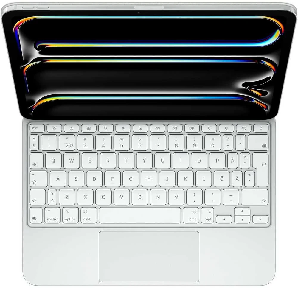 Apple Magic Keyboard for iPad Pro 11" (M5, M4) - Swedish - Baltas - MWR03S/A (Pažeista pakuotė)