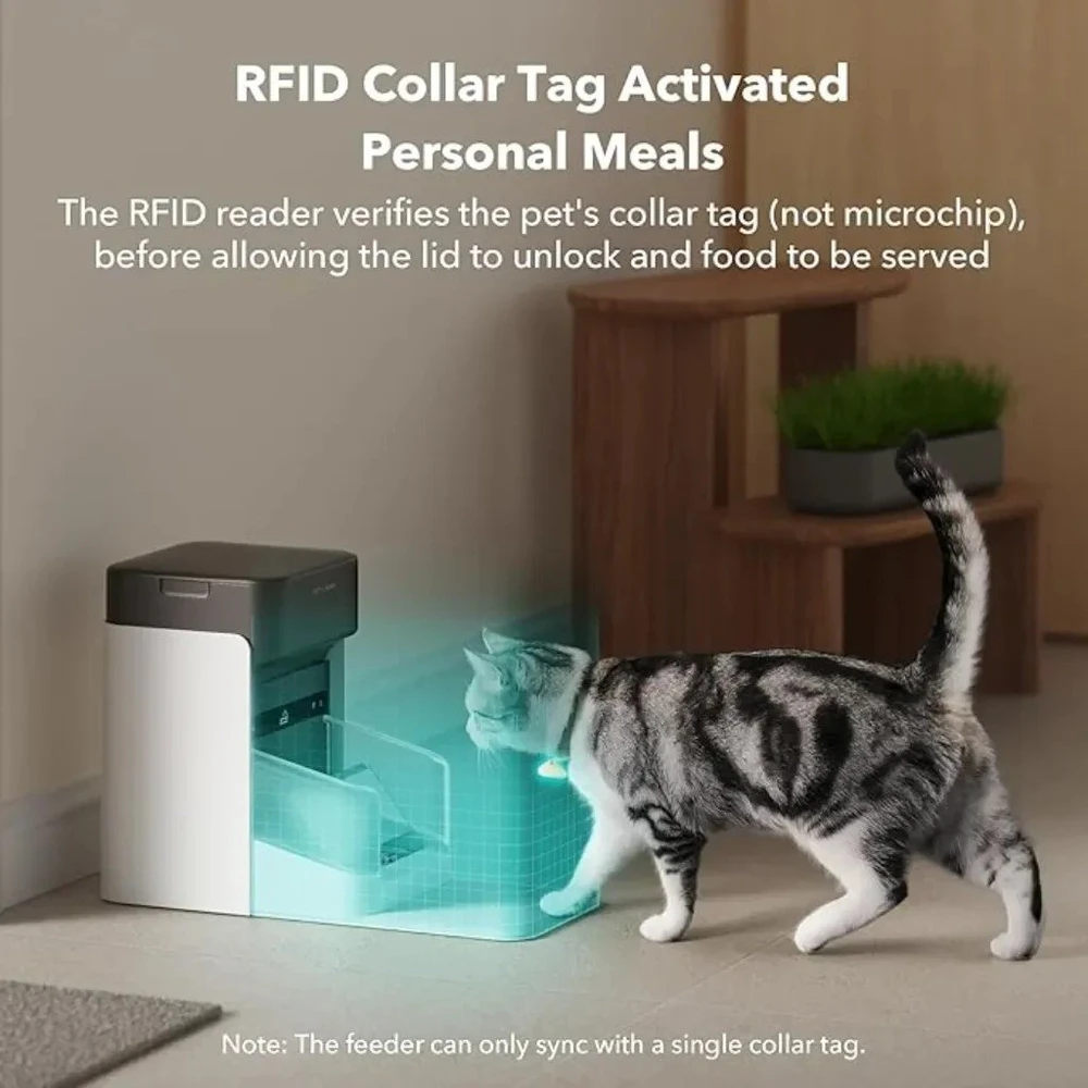 Atpažįstanti augintinį automatinė šėrykla 3l Petlibro One RFID PF301, juoda
