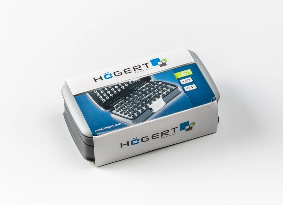 Sukimo antgalių komplektas Hogert HT1R461; 1/4''; 50 vnt.