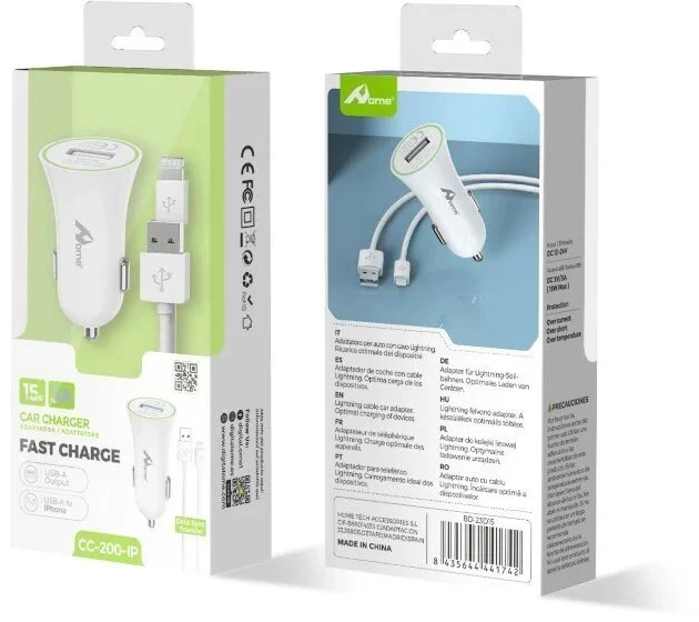 Automobilinis įkroviklis su Lightning laidu Digitalome CC-200-IP