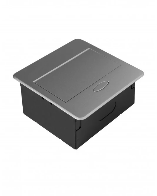 AVARO Recessed Furniture Socket, 1x Schuko Socket, USB A+C, 1.5m Cable, Sidabrinis
