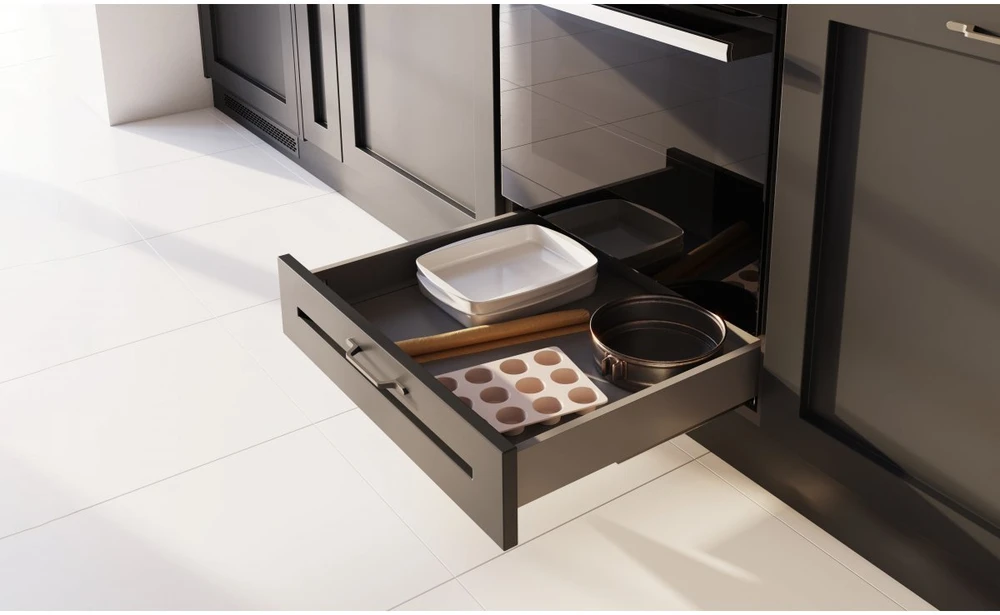 AXISPRO under orkaitė drawer system, 69mm 500mm, graphite pilkas