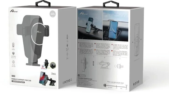 Belaidis automobilinis įkroviklis – laikiklis Digitalome SP-086, juodos