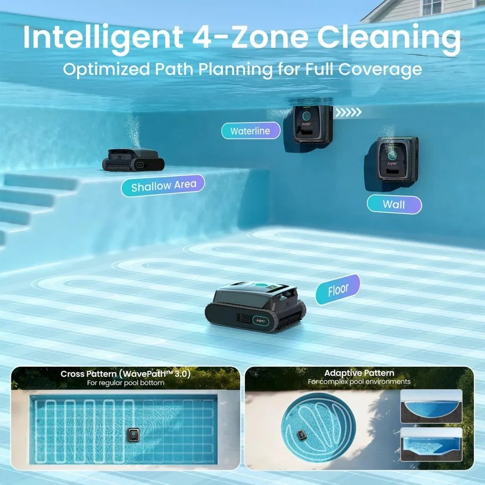 Belaidis baseino valymo robotas Aiper Scuba S3