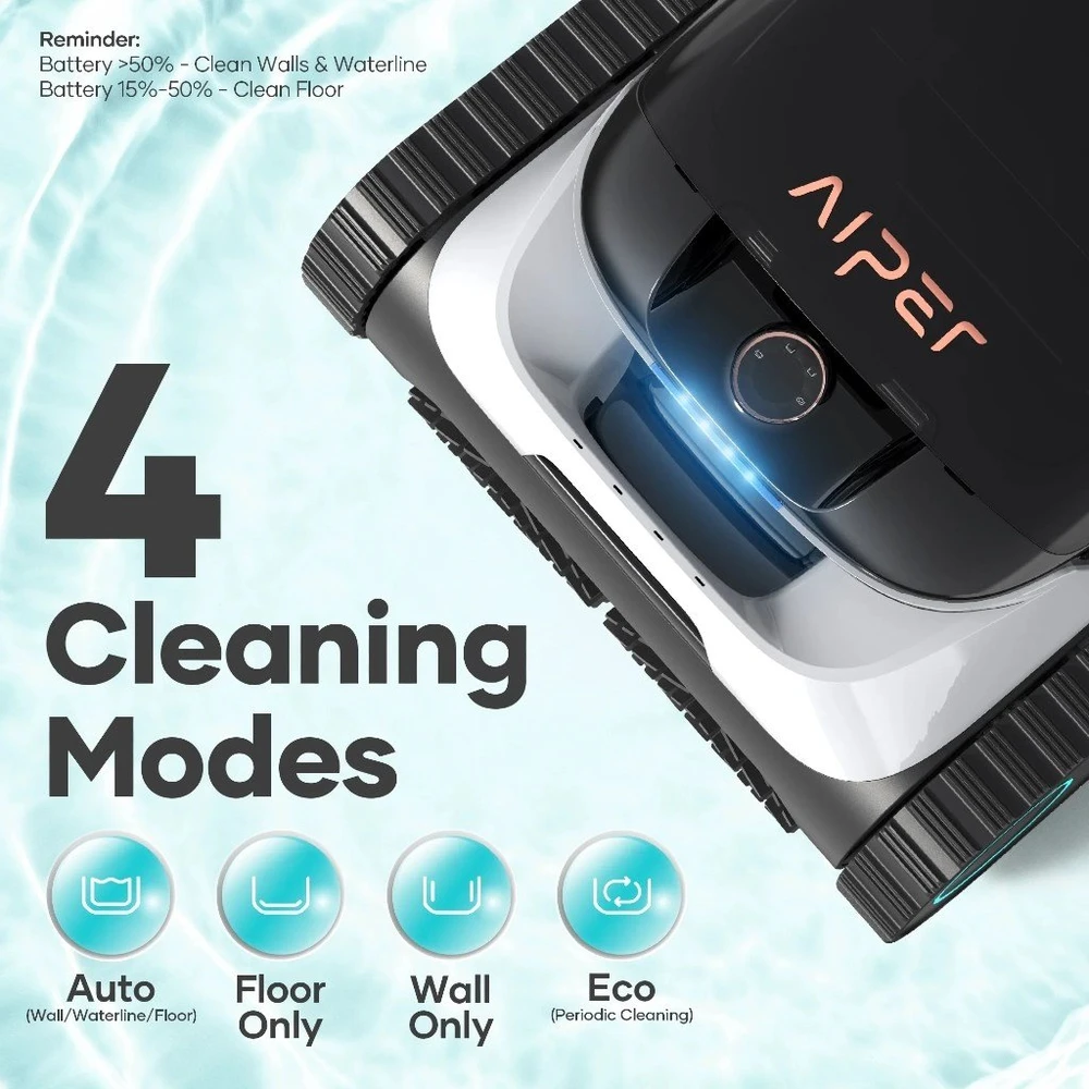 Belaidis baseino valymo robotas Aiper Scuba N1 baltas, patobulintas modelis