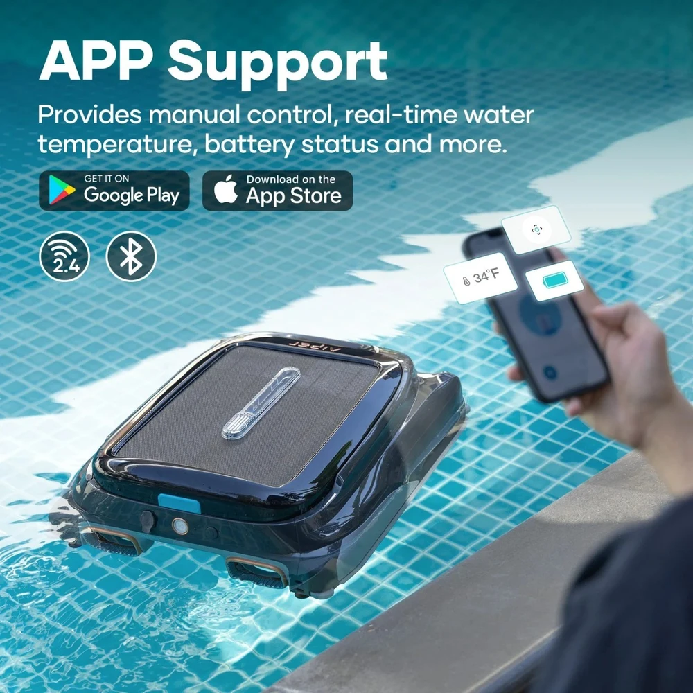 Belaidis baseino valymo robotas Aiper Surfer S1 Juodas