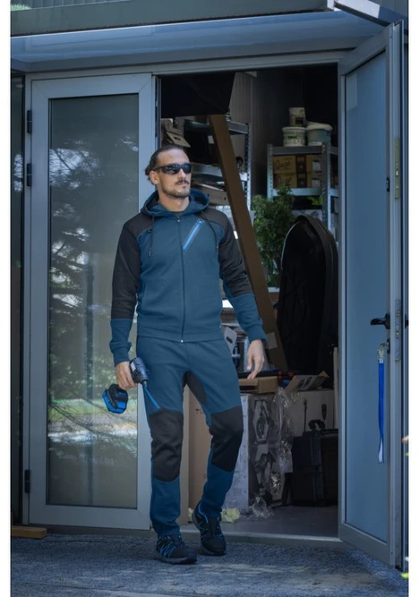 Blue Mėlyna ERIK sweatshirt with hood mėlynas and juodas L (52)
