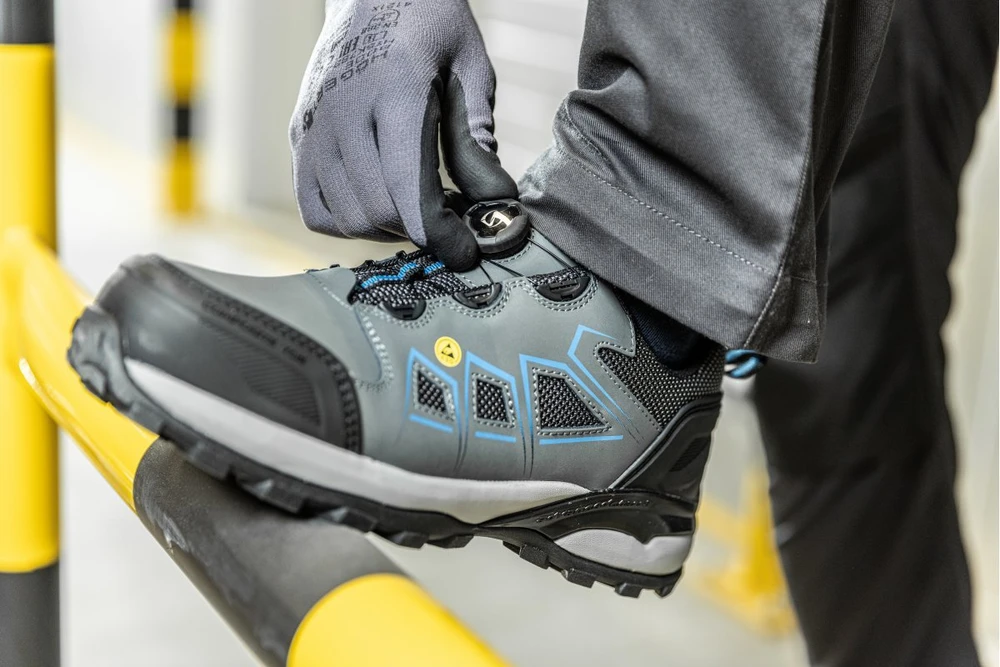 Blue Mėlyna FULDE safety shoes LACE SYSTEM S3S SR FO ESD pilkas/mėlynas 43
