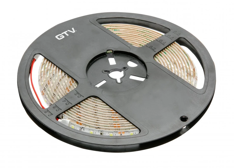 GTV Blykstės juosta 2835, 300 LED šiltai baltos spalvos, 30 W, atspari vandeniui 8 mm, ritinys