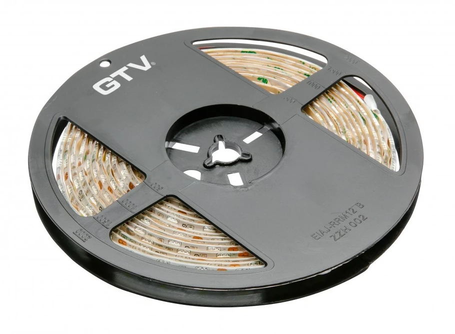 GTV Blykstės juosta 5050, 300 LED šaltai baltos spalvos, 72 W, atspari vandeniui 10 mm, ritiny