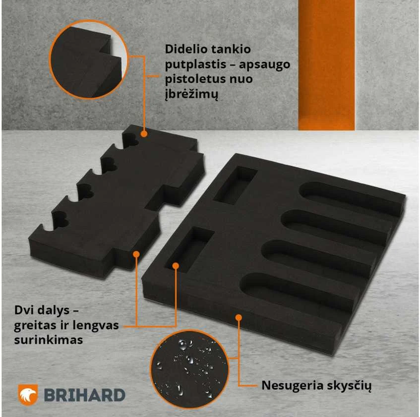 Brihard 4-guns 3D Foam Holder pistoletų stovas