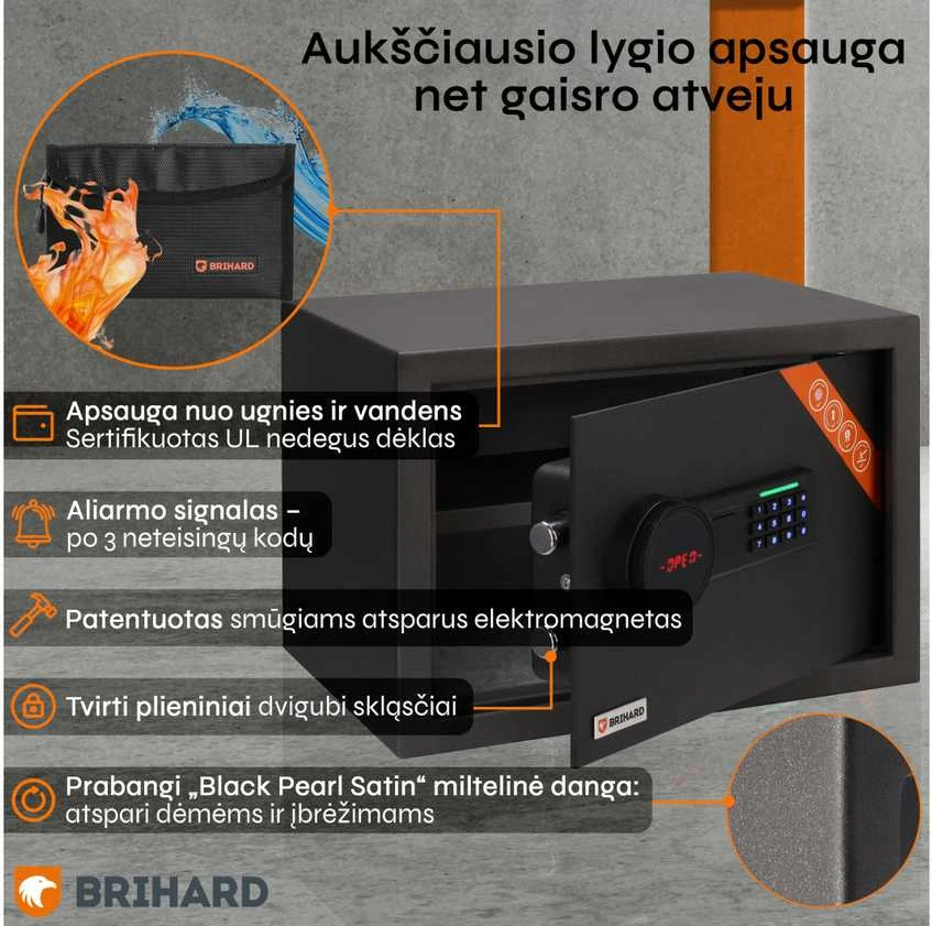 Brihard Family LCD Black Pearl Baldinis seifas