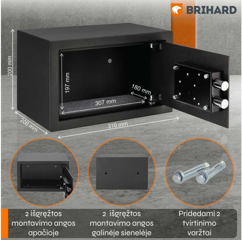 Brihard Home K Black Pearl baldinis seifas
