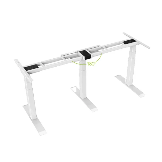 BSSD-L13-90/33 W Triple Motor Electric Sit-Stand Desk Frame, 3-Stage, baltas