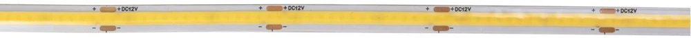 COB LED Strip 24V shrink, 480LEDs/m,8mm, 10W/m, waterproof, cool baltas, 2x1m mini amp cable