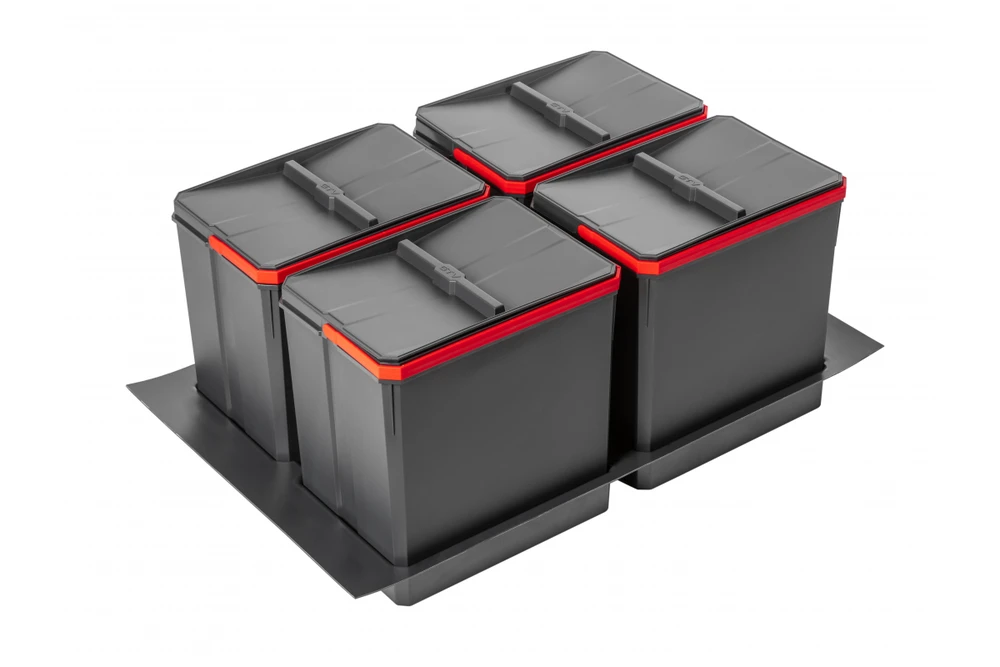 Containers for segregation AxiSpace, for drawer width 800 mm, 4X15L