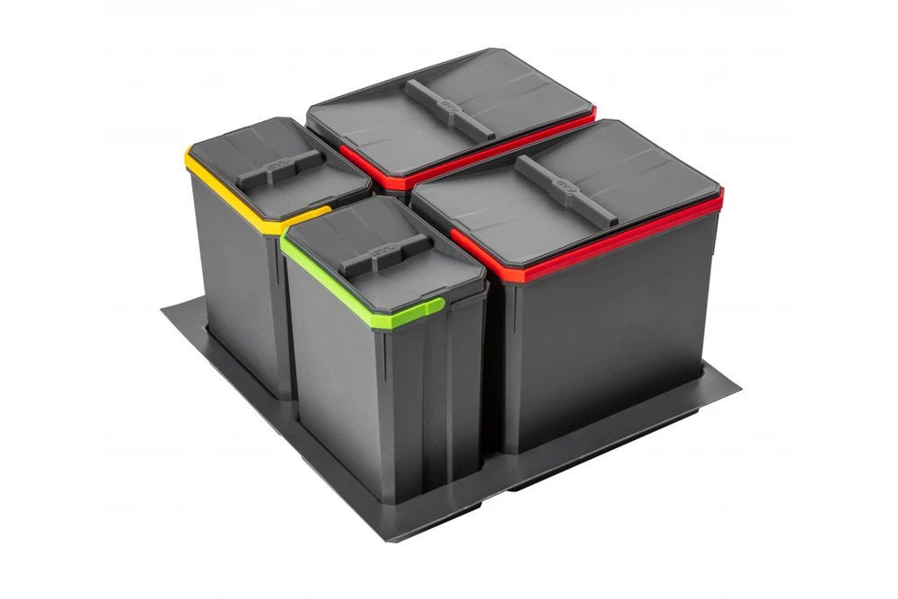 Containers for segregation AxiSpace, for drawer width 600 mm, 2X15L, 2X7L