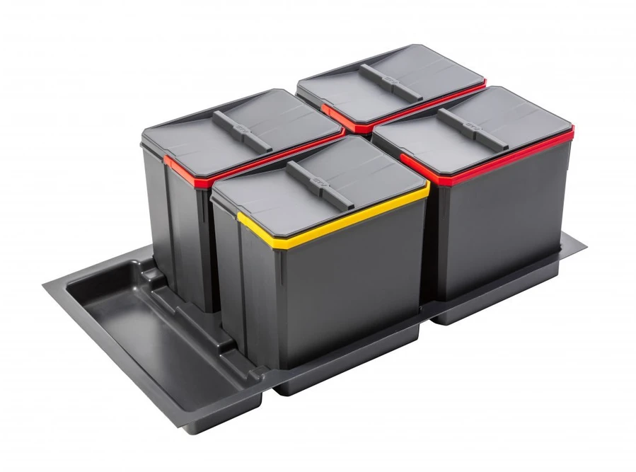 Containers for segregation AxiSpace, for drawer width 900 mm, 4X15L